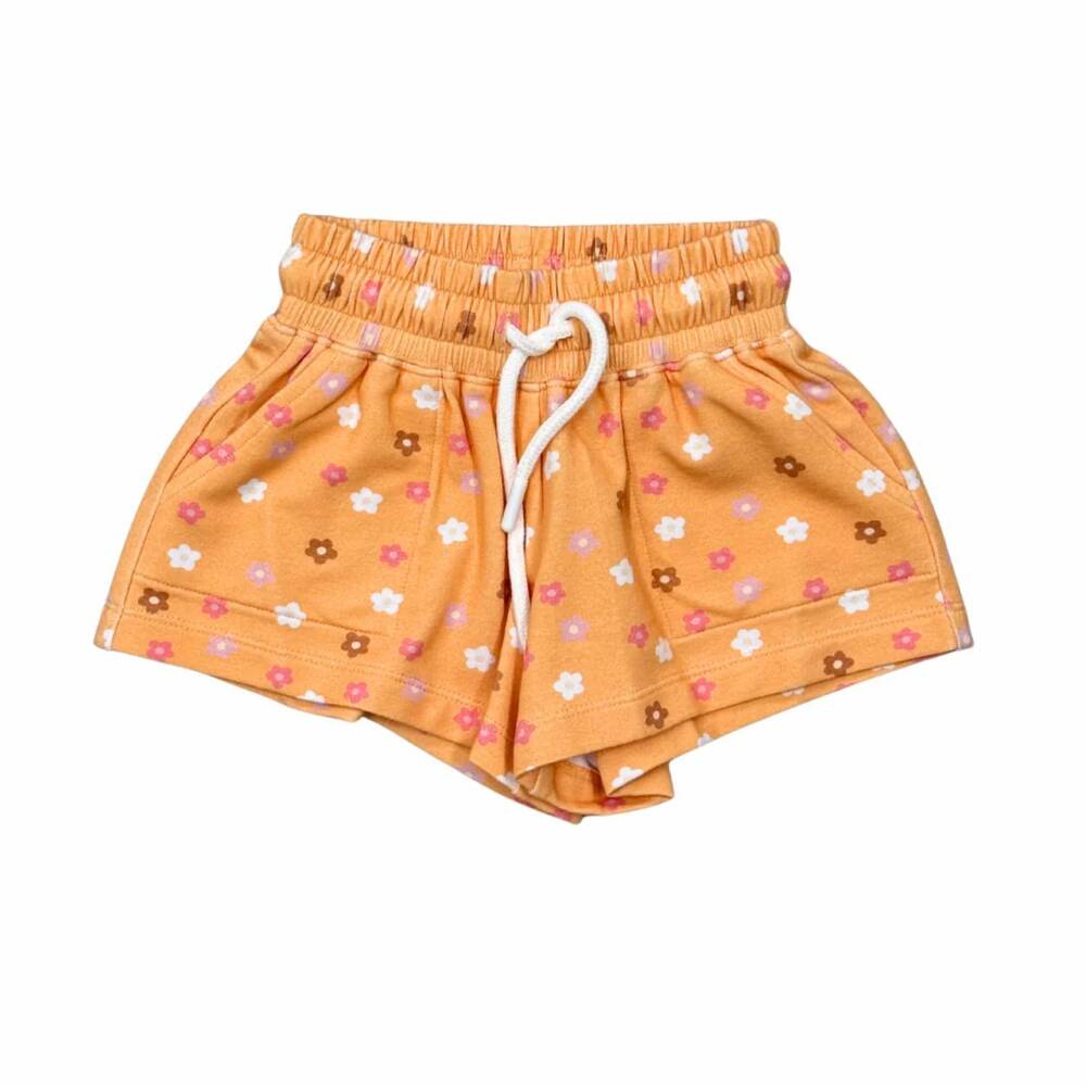 NEW BABYSPROUTS girl's terry sweat shorts in desert mist blooms